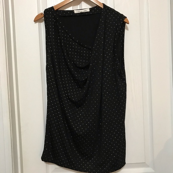 Robbie & Nikki sleeveless top with gold dots Event wear Size Small - Picture 2 of 9